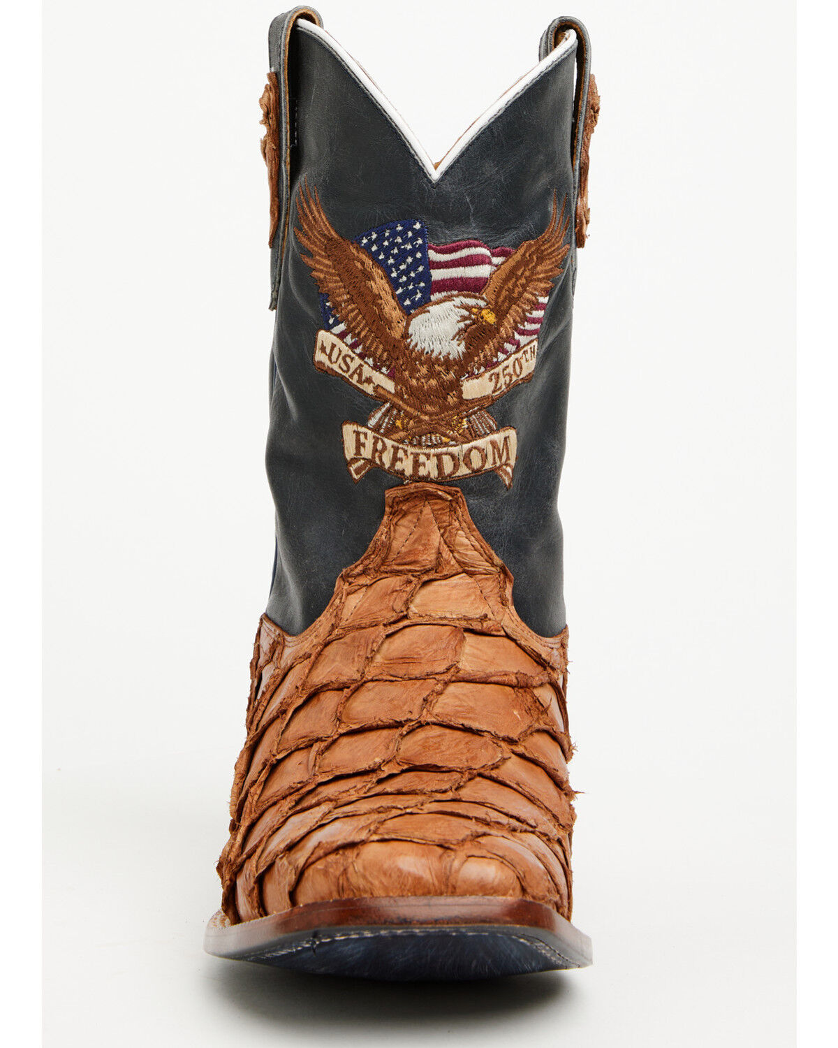 Image #1 - Cody James Men's America 250 Freedom Exotic Pirarucu Western Boots - Broad Square Toe, Blue, hi-res