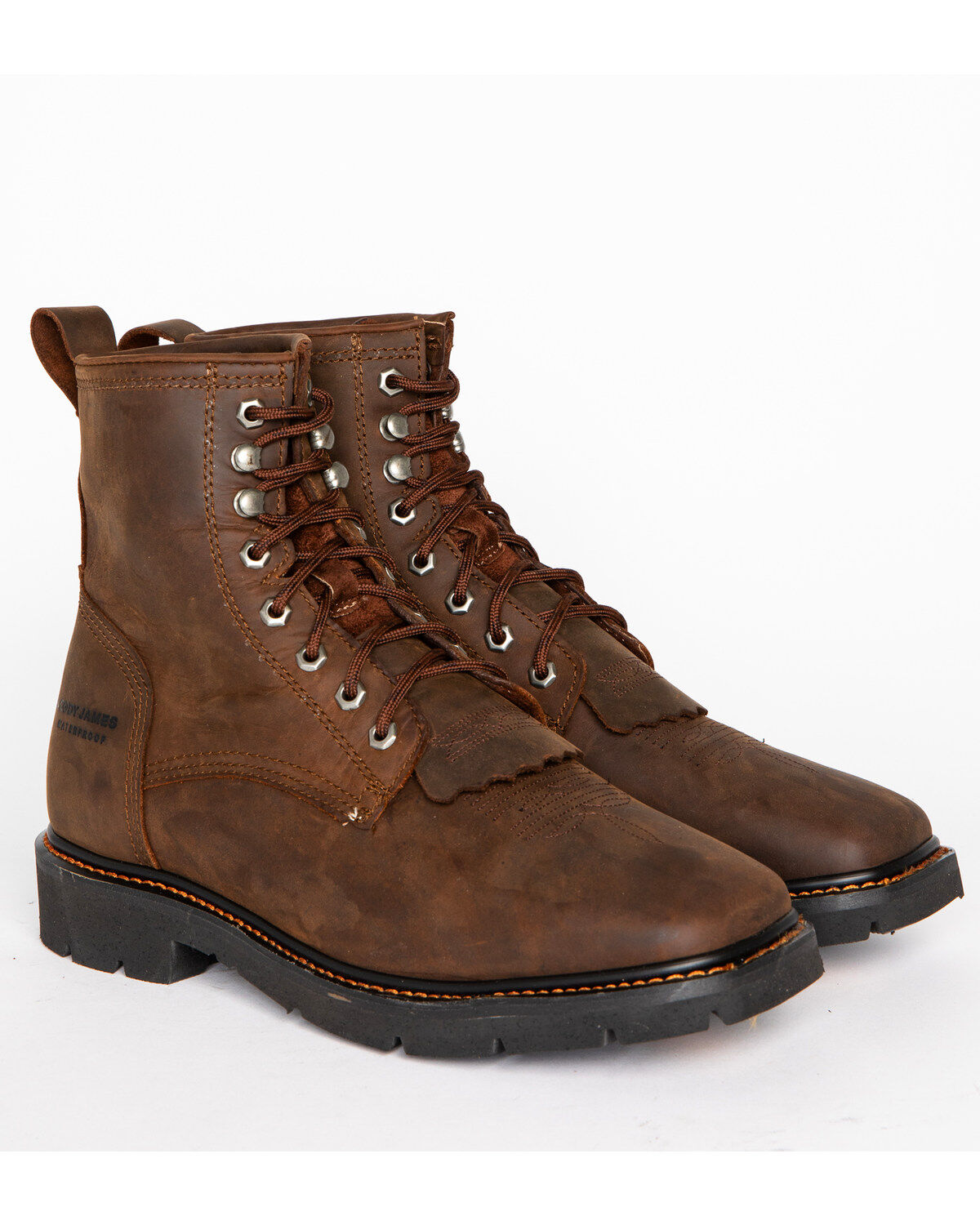 Image #1 - Cody James&reg; Men's Waterproof Lace-Up Western Work Boots, Brown, hi-res