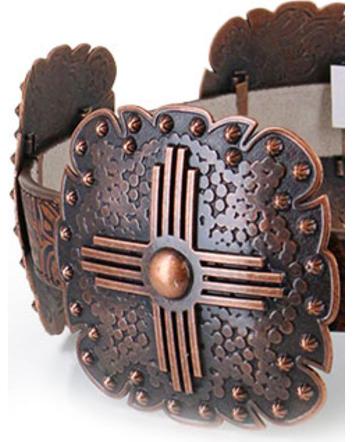 Image #2 - Angel Ranch Women's Concho Leather Belt, Brown, hi-res