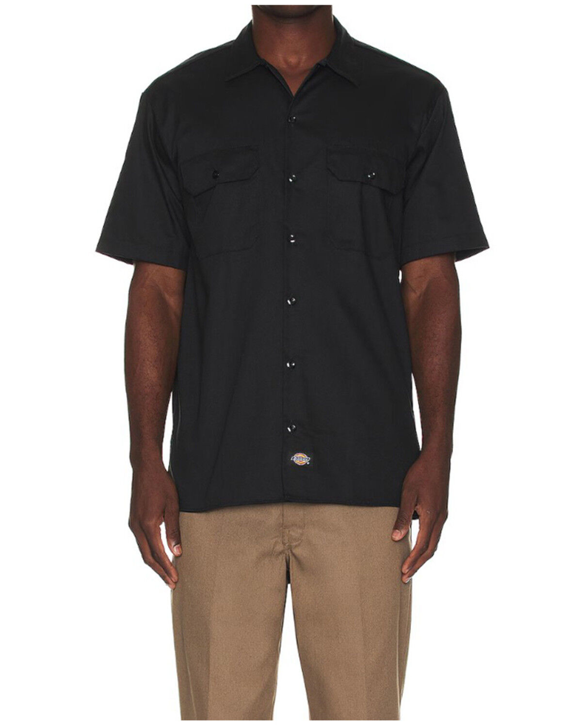Image #1 - Dickies Men's Solid Twill Short Sleeve Button-Down Work Shirt - Tall, , hi-res