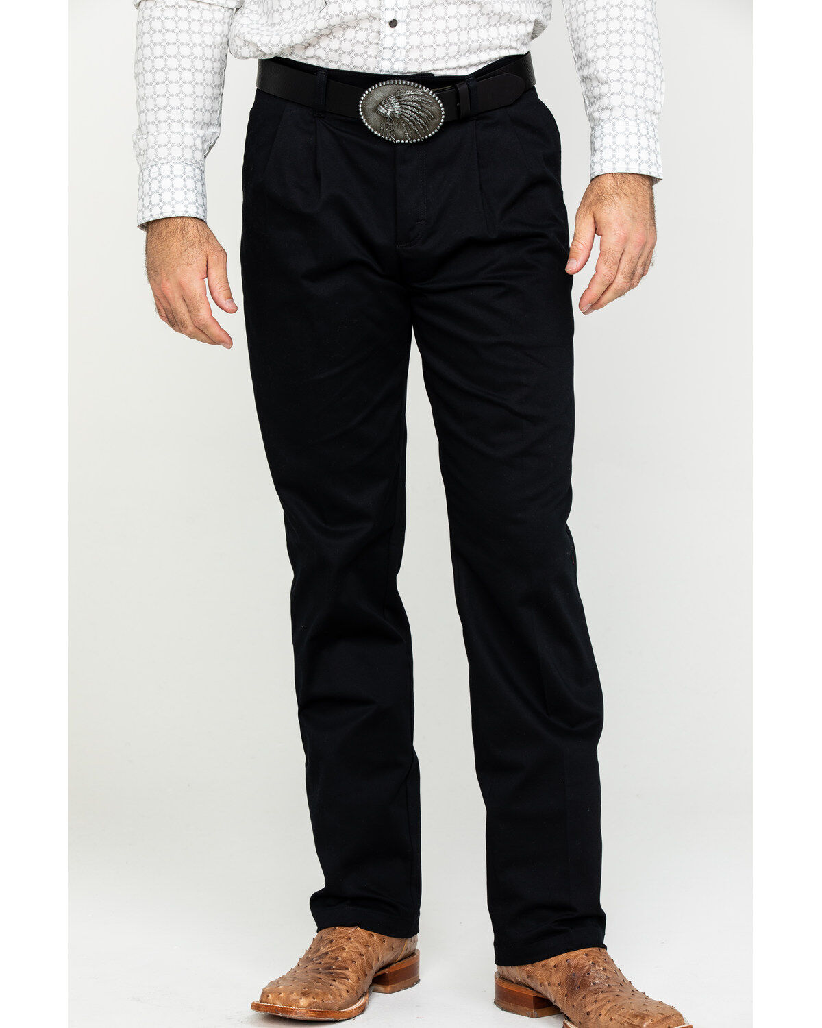 Image #1 - Wrangler Men's Black Casual Pleated Front Western Pants, Black, hi-res