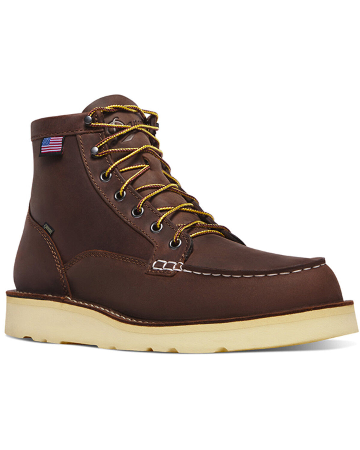 Danner Men's 6" Bull Run GTX Work Boots - Steel Toe, Brown, hi-res