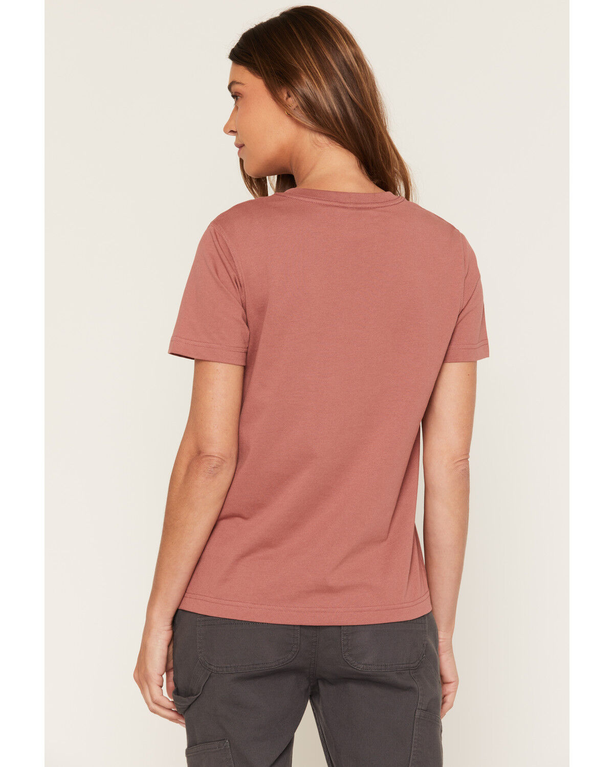 Image #4 - Carhartt Women's Irvine Relaxed Short Sleeve Work Shirt, Rose, hi-res