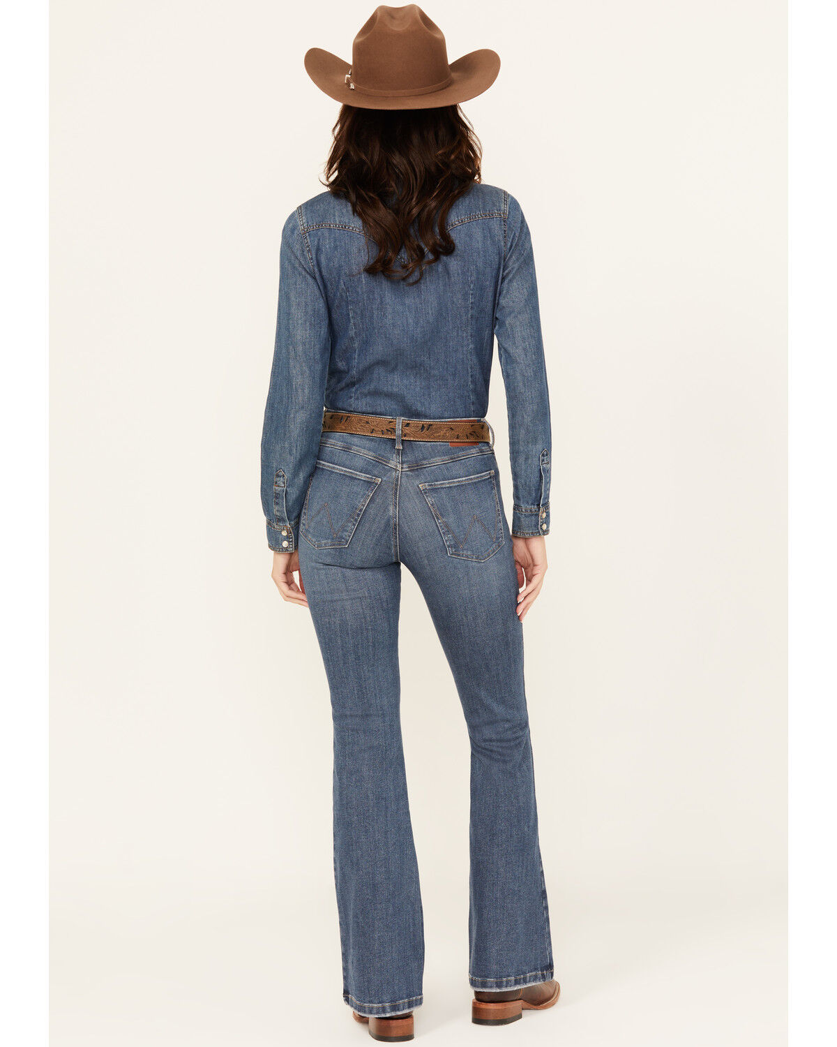 Image #3 - Wrangler Women's Lily Medium Wash Bespoke High Rise Flare Stretch Denim Jeans, Medium Wash, hi-res