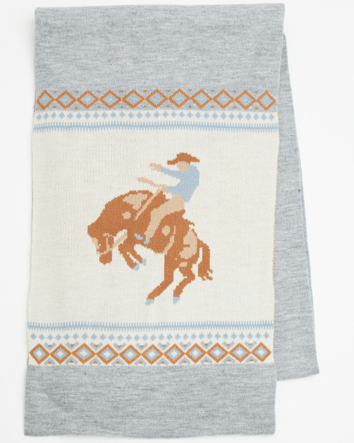 Idyllwind Women's Appaloosa Southwestern Knit Scarf, Cream/blue, hi-res