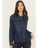Image #1 - Idyllwind Women's Abbott Dark Wash Chambray Long Sleeve Snap Western Shirt, Dark Wash, hi-res