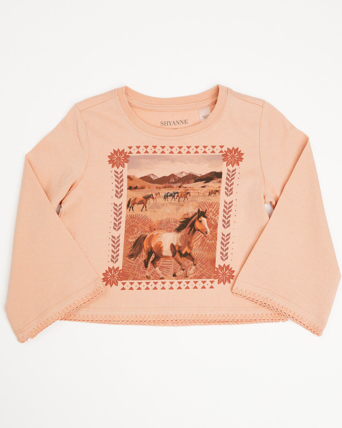 Shyanne Toddler Girls' Molly 3/4 Bell Sleeve Graphic Tee, Mauve, hi-res