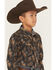 Image #2 - Cody James Boys' Canyon Rider Paisley Print Long Sleeve Snap Western Shirt, Navy, hi-res
