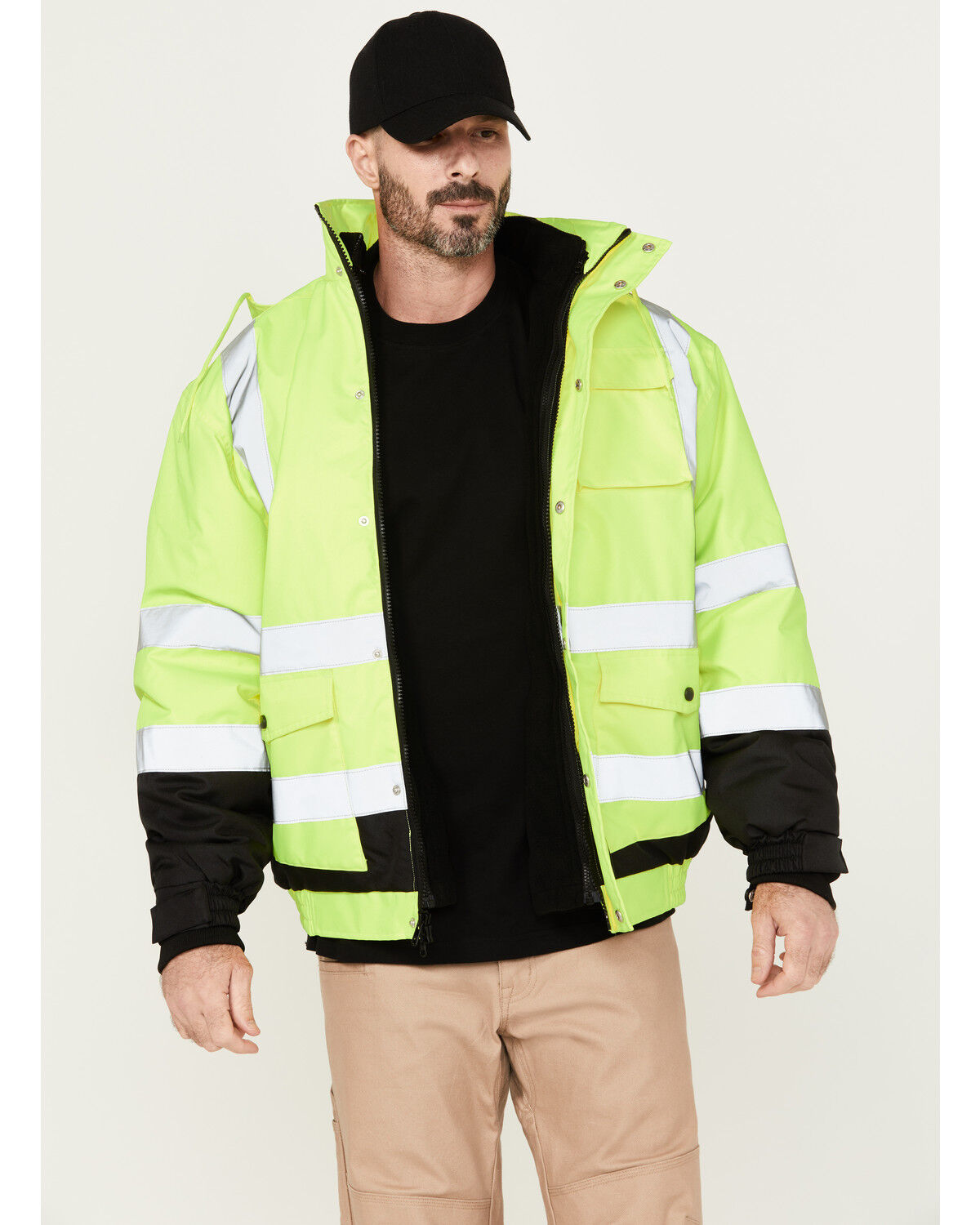 Image #1 - Hawx Men's 3-in-1 High Visibility Bomber Jacket, Yellow, hi-res