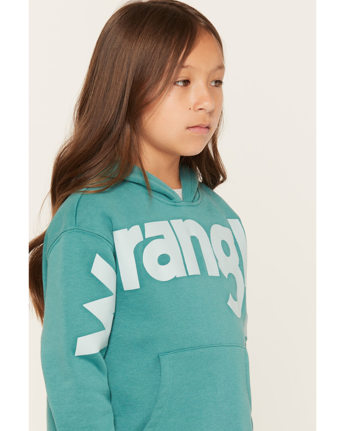 Image #2 - Wrangler Retro Girls' Logo Hoodie, Turquoise, hi-res