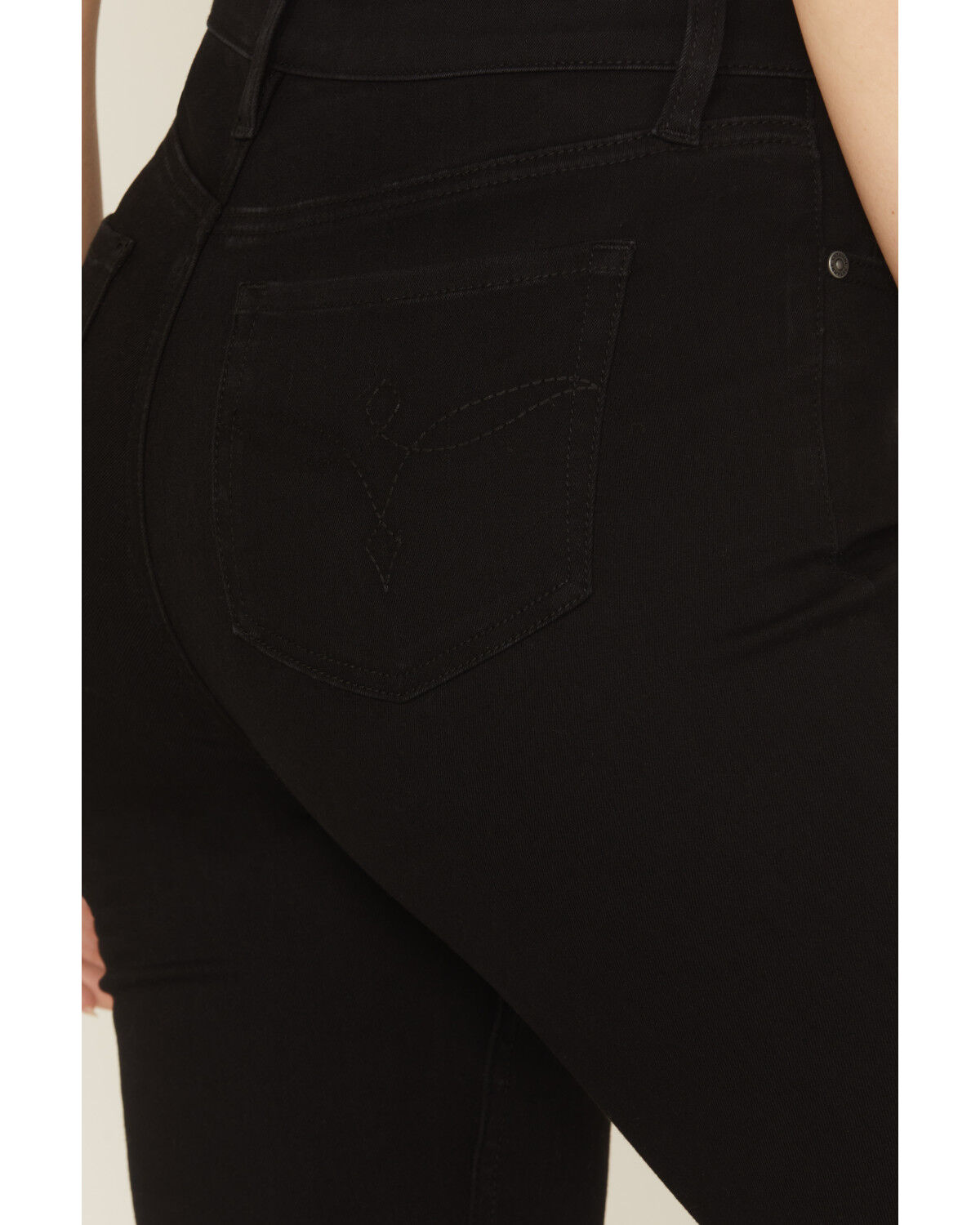 Image #4 - Shyanne Women's Edson High Rise Super Flare Stretch Denim Jeans, Black, hi-res