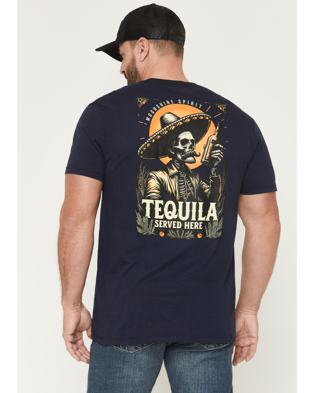 Moonshine Spirit&reg; Men's Tequila Served Here Short Sleeve Graphic T-Shirt, Navy, hi-res