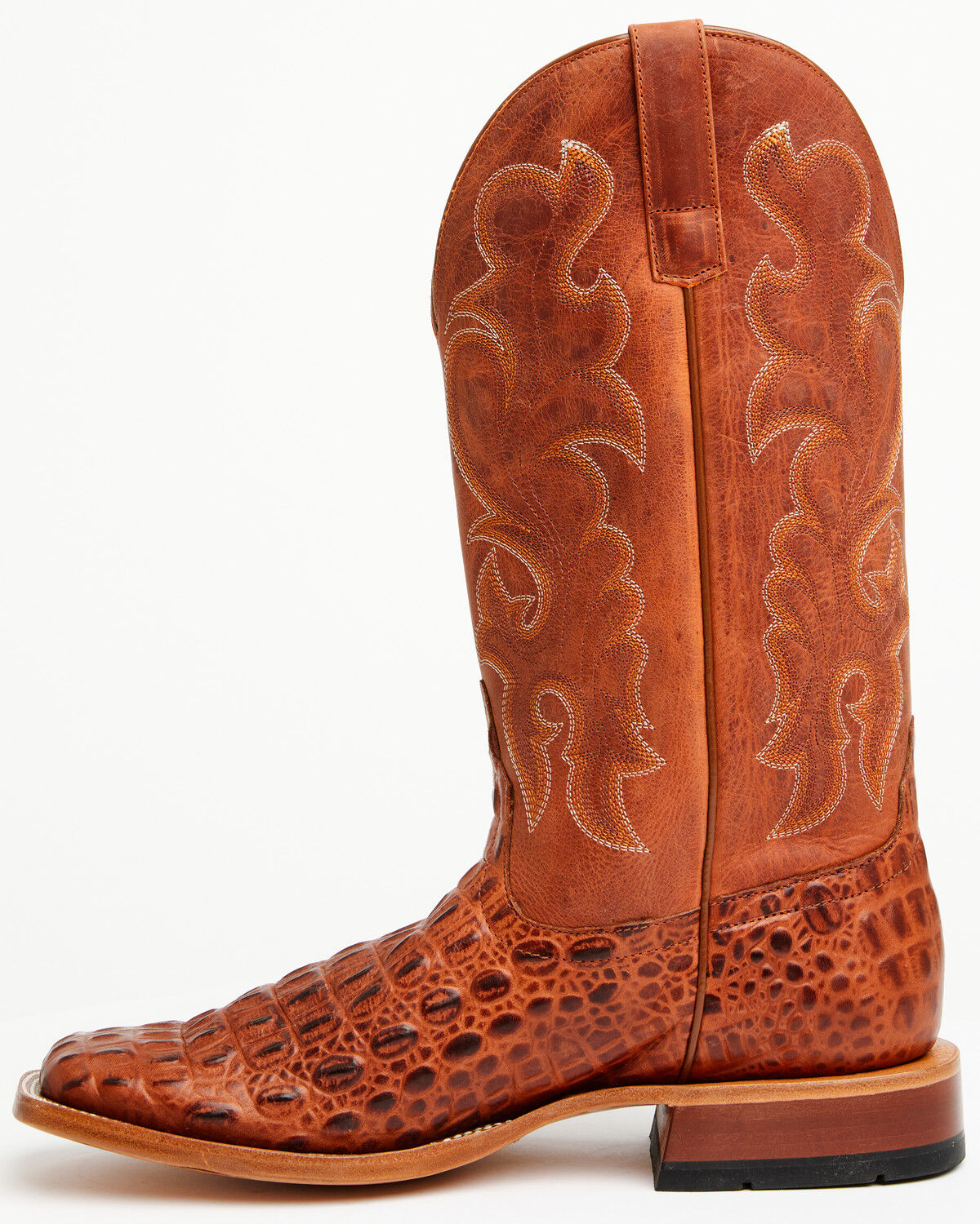 Image #3 - Horse Power Men's Boot Barn Exclusive Nile Crocodile Print Tall Western Boots - Broad Square Toe, Cognac, hi-res