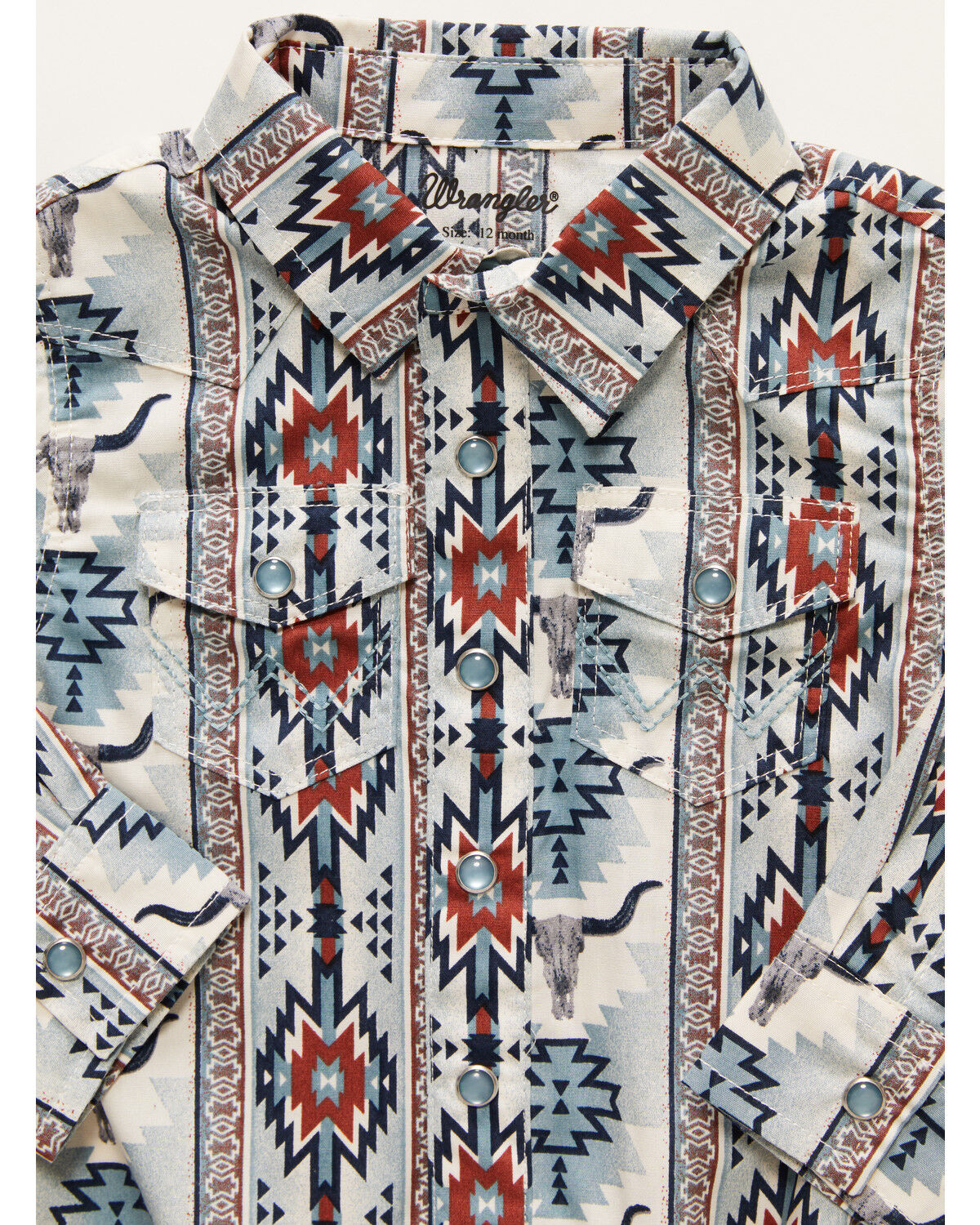 Image #2 - Wrangler Infant Boys' Southwestern Steerhead Print Long Sleeve Snap Western Onesie, , hi-res