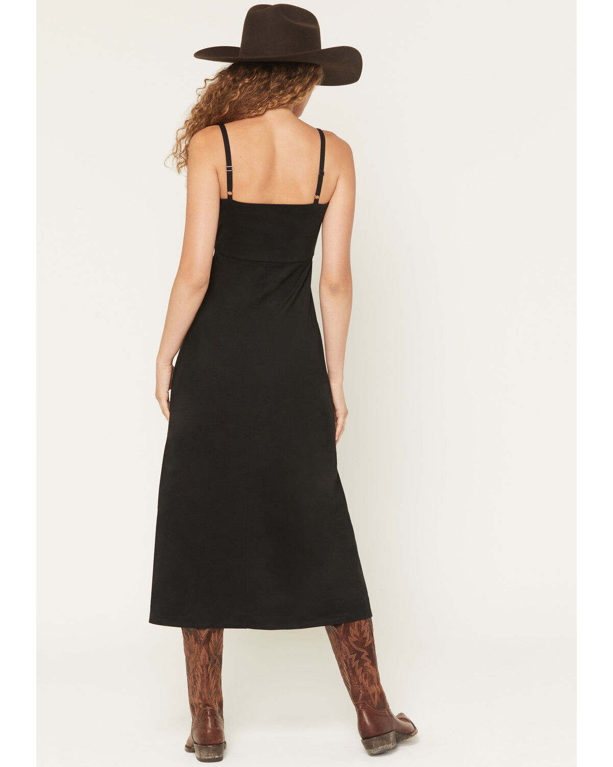 Image #4 - Idyllwind Women's Gina Studded Faux Suede Sleeveless Midi Dress, Black, hi-res