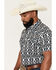 Image #2 - RANK 45&reg; Men's RODEOTEK&trade; 2.0 8 Seconds Southwestern Print Short Sleeve Snap Stretch Performance Shirt, Blue, hi-res