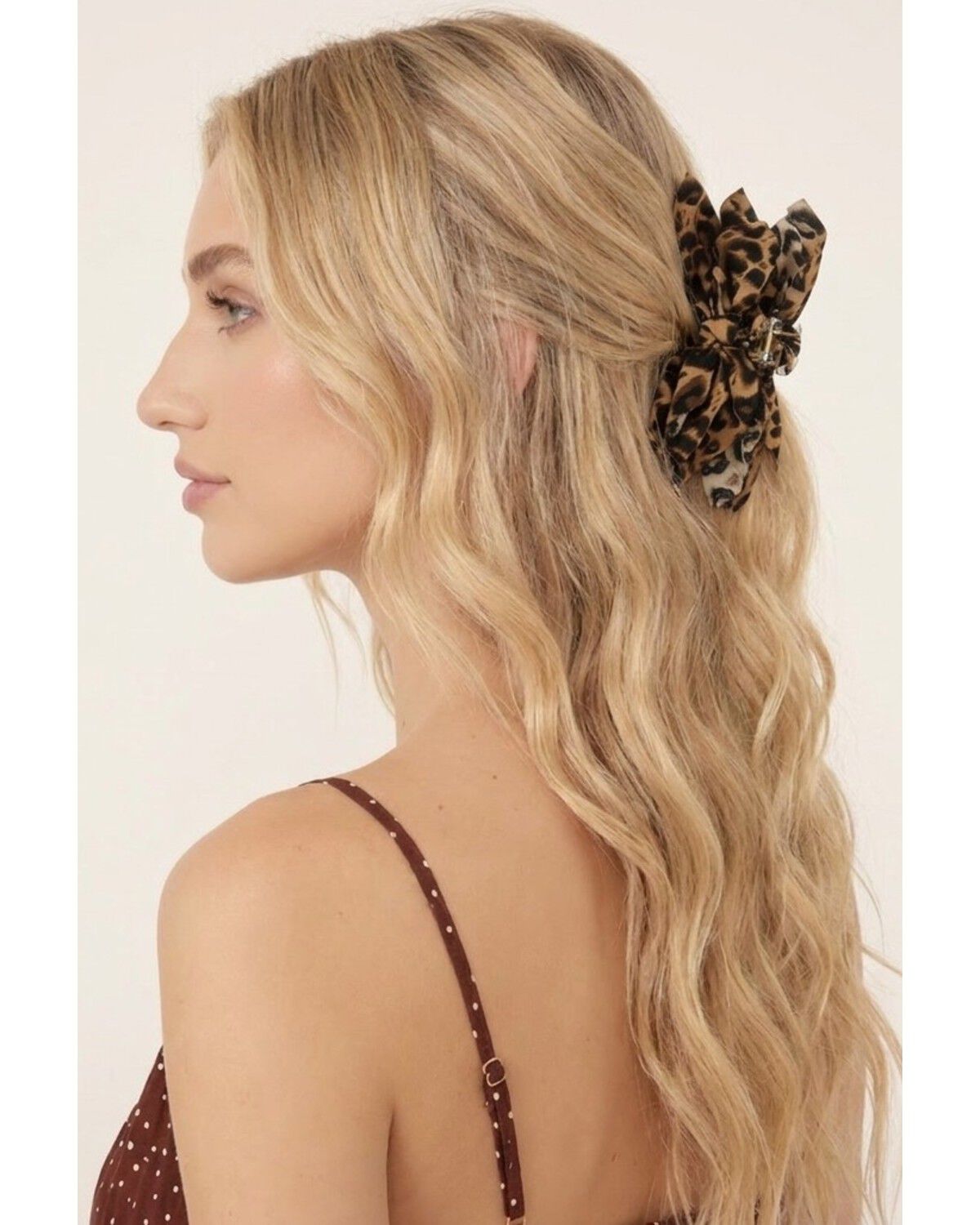 Shyanne Women's Leopard Print Fabric Claw Clip, Multi, hi-res