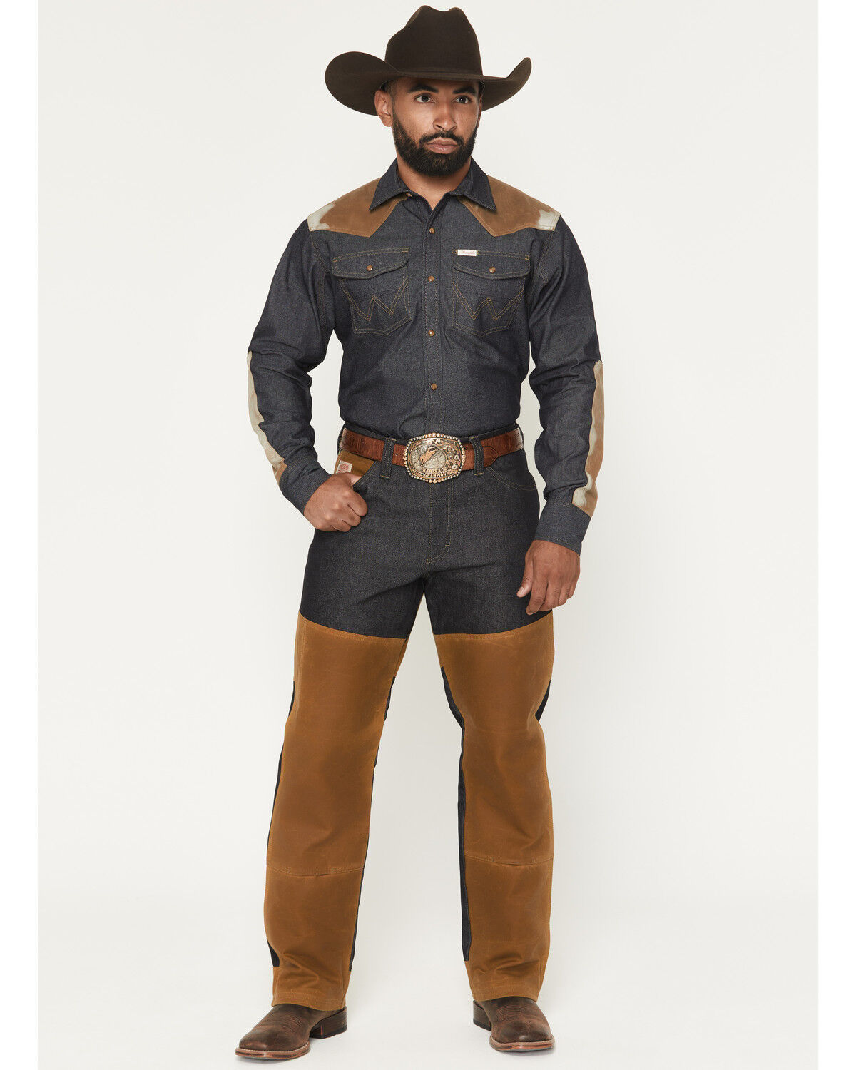 Image #1 - Wrangler X Filson Men's Wild Adventure Relaxed Straight Denim Jeans, Dark Wash, hi-res