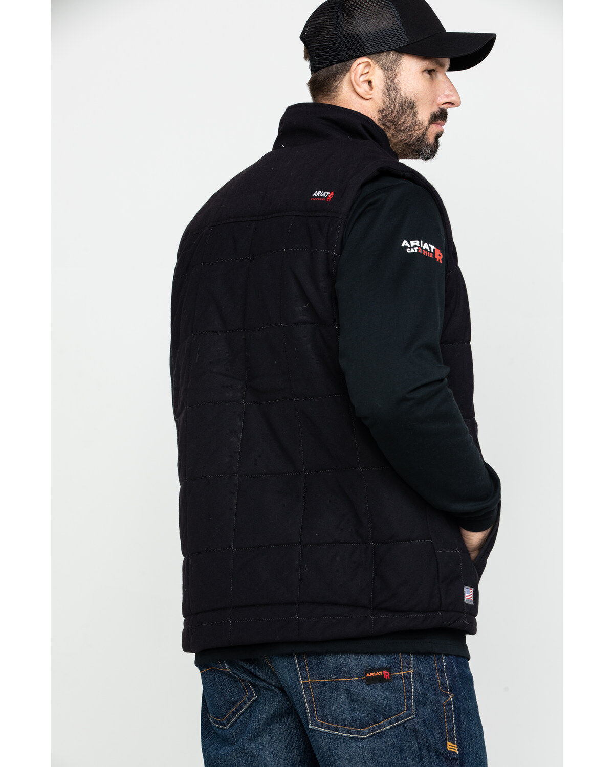 Image #2 - Ariat Men's FR Crius Insulated Work Vest - Tall, Black, hi-res