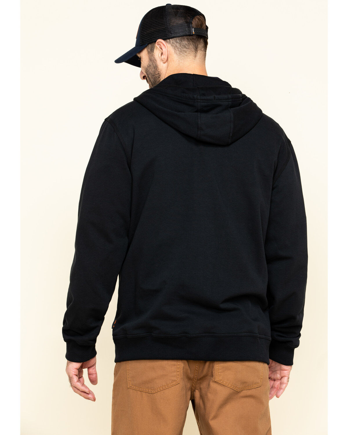 Image #2 - Hawx Men's FR Zip Up Fleece Hooded Work Hoodie, Black, hi-res