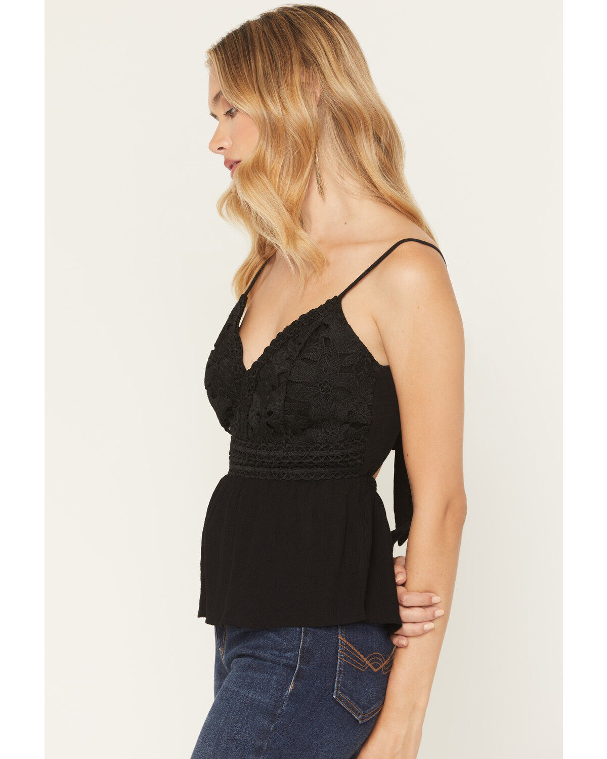 Image #2 - Shyanne Women's Crochet Bustier Top, Black, hi-res