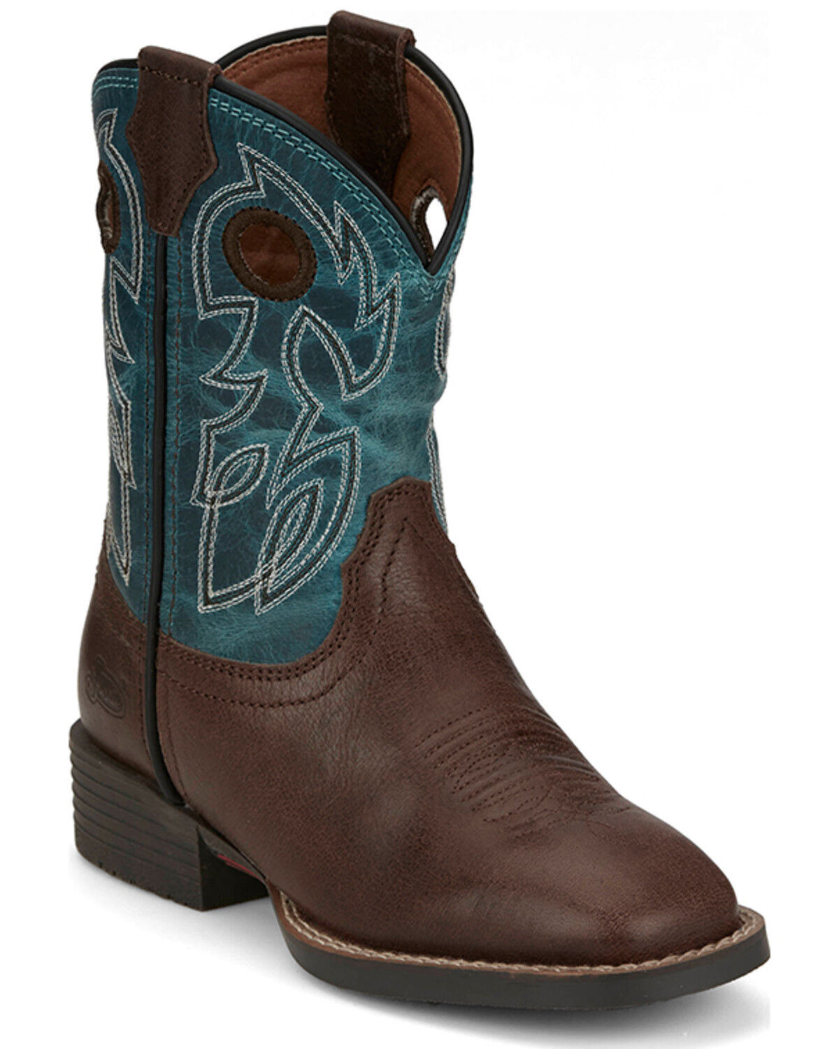 Image #1 - Justin Boys' Bowline Western Boots - Square Toe, Brown, hi-res
