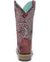 Image #4 - Corral Girls' Embroidered Western Boots - Square Toe, Wine, hi-res