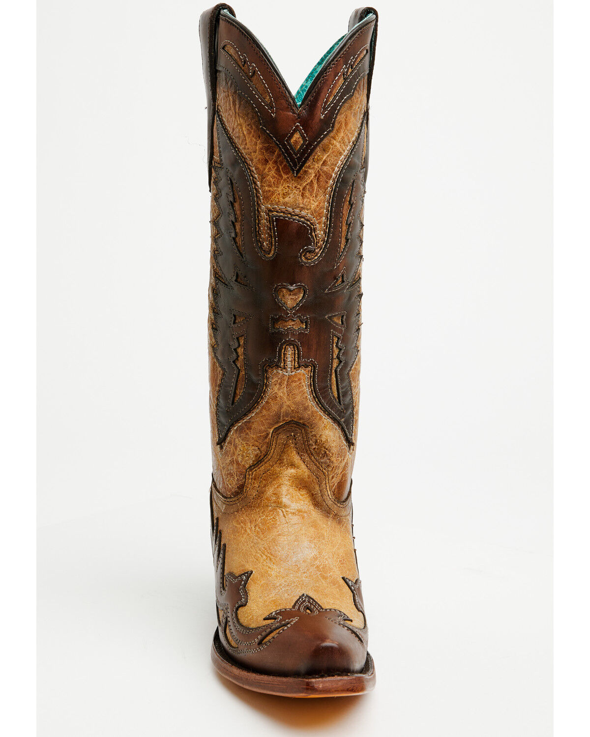 Image #4 - Corral Women's Eagle Overlay Tall Western Boots - Snip Toe, Sand, hi-res