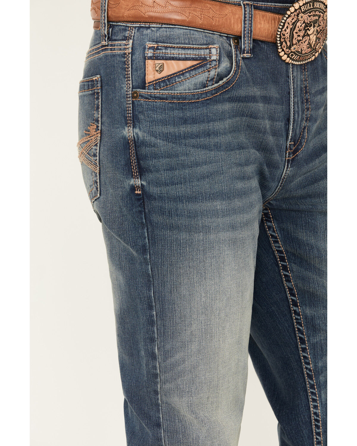 Image #2 - RANK 45&reg; Men's Sidewinder Wash Ambush Slim Straight 4-Way Stretch Denim Performance Jeans - Tall, Blue, hi-res