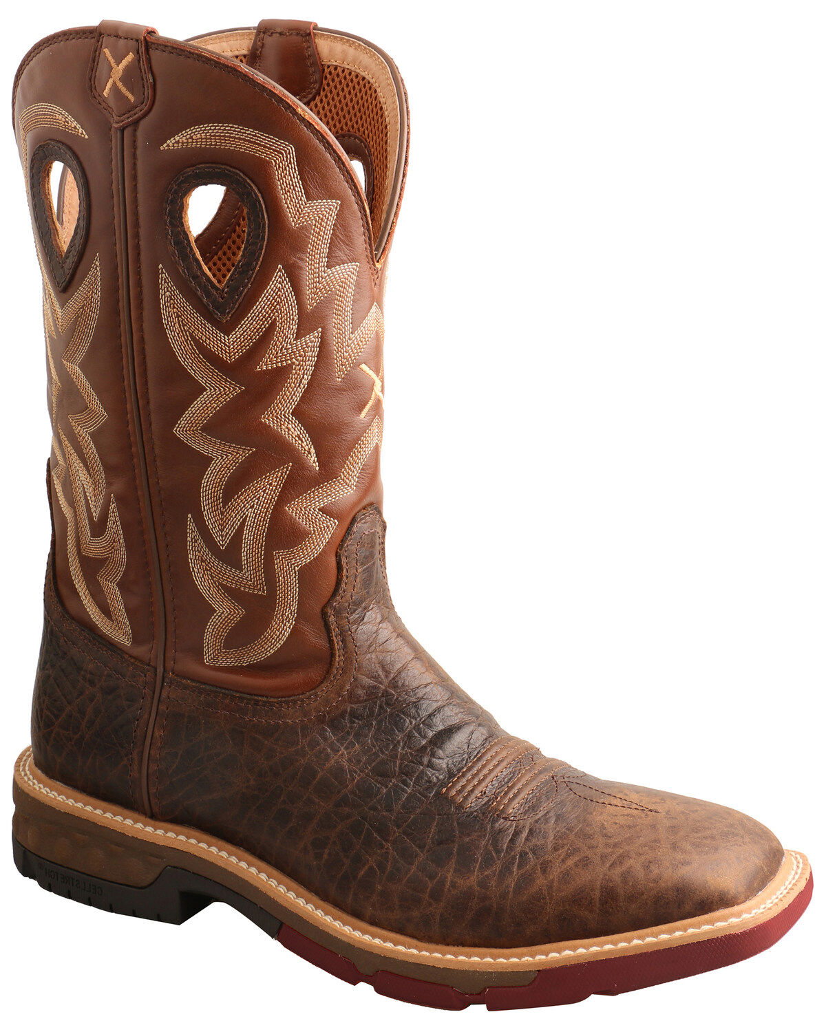 Twisted X Men's Waterproof Western Work Boots - Alloy Toe, Brown, hi-res