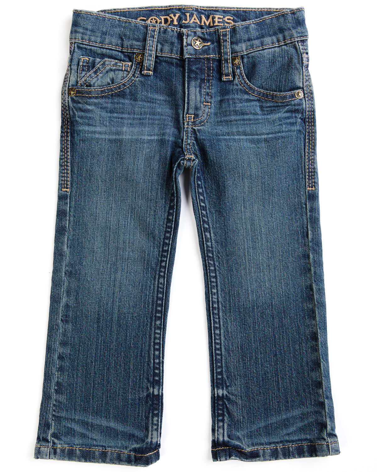 Cody James Toddler Boys' Saguaro Dark Wash Mid Rise Stretch Slim Bootcut Jeans, Blue, hi-res