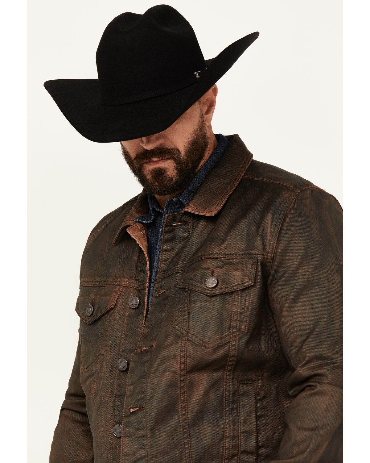 Image #2 - Moonshine Spirit&reg; Men's Coated Denim Jacket, Brown, hi-res