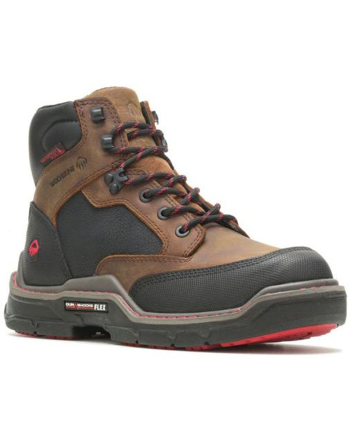Image #1 - Wolverine Men's Raider DuraShocks&reg; 6" Waterproof Work Boots - Composite Toe, Brown, hi-res