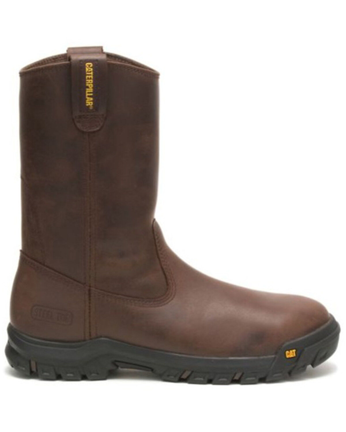 Image #2 - CAT Men's Drawbar Western Work Boots - Steel Toe, Brown, hi-res