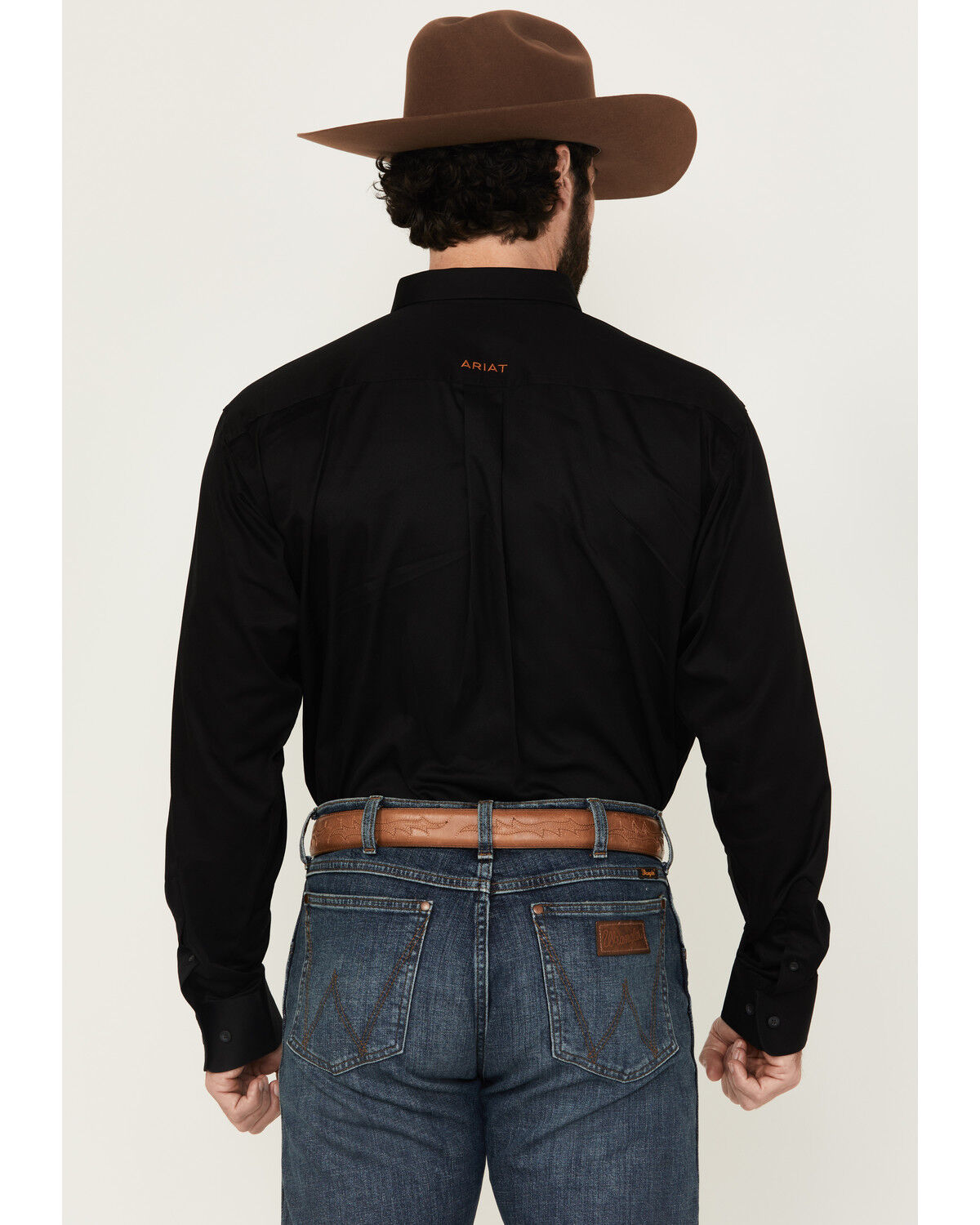 Image #4 - Ariat Men's Twill Long Sleeve Western Shirt - Big & Tall, Black, hi-res