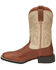Image #3 - Justin Men's Stampede Canter Performance Western Boots - Broad Square Toe, Brown, hi-res