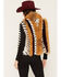 Image #4 - Azalea Wang Women's Striped Faux Fur Zip-Up Vest, Burgundy, hi-res