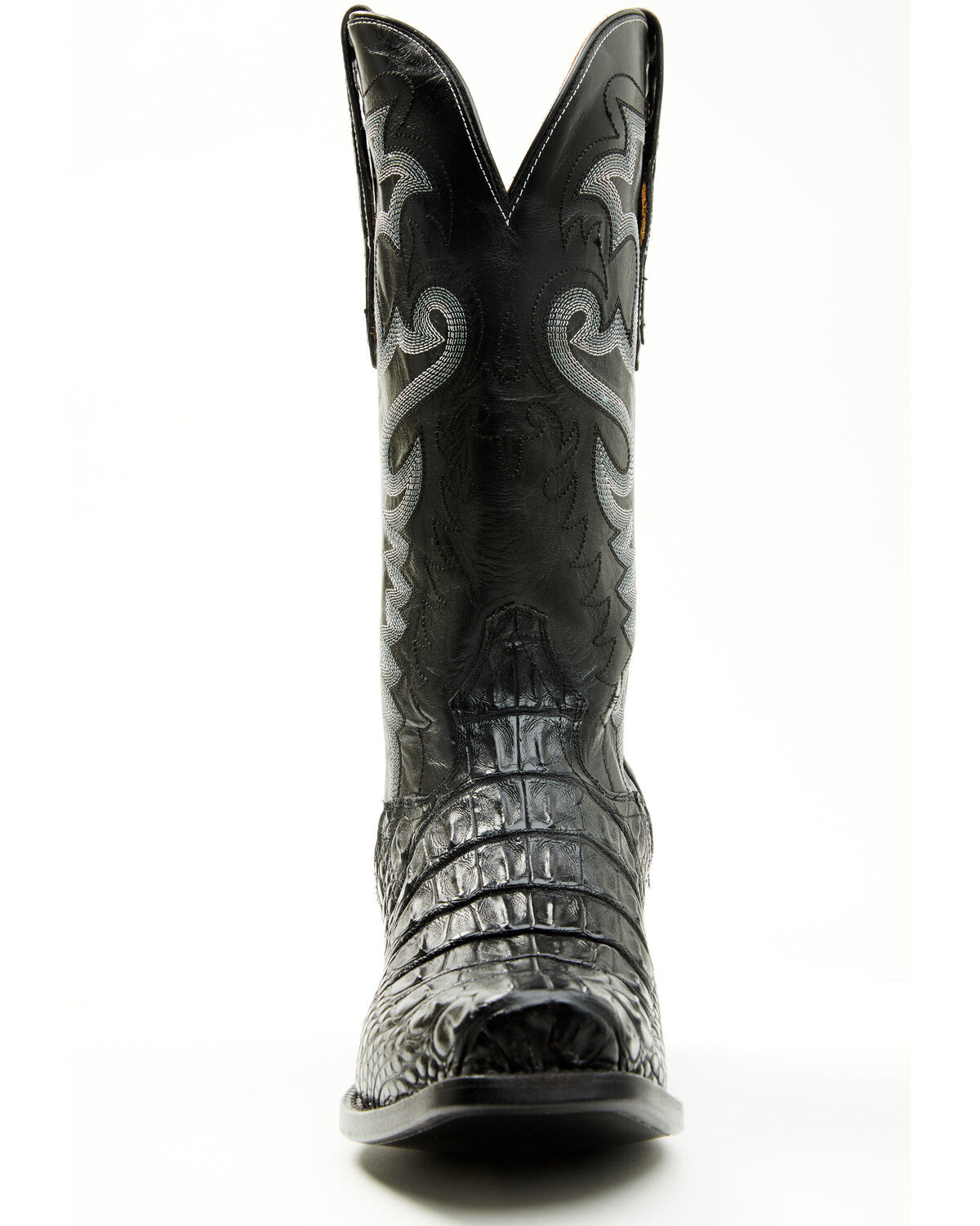 Image #4 - El Dorado Men's Exotic American Alligator Western Boots - Square Toe, Black, hi-res