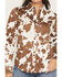 Image #3 - Shyanne Women's Junegrass Cow Print Long Sleeve Snap Stretch Western Shirt, Coffee, hi-res