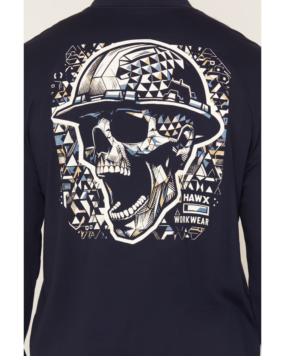 Image #4 - Hawx Men's Scream Long Sleeve Graphic Work T-Shirt, Navy, hi-res