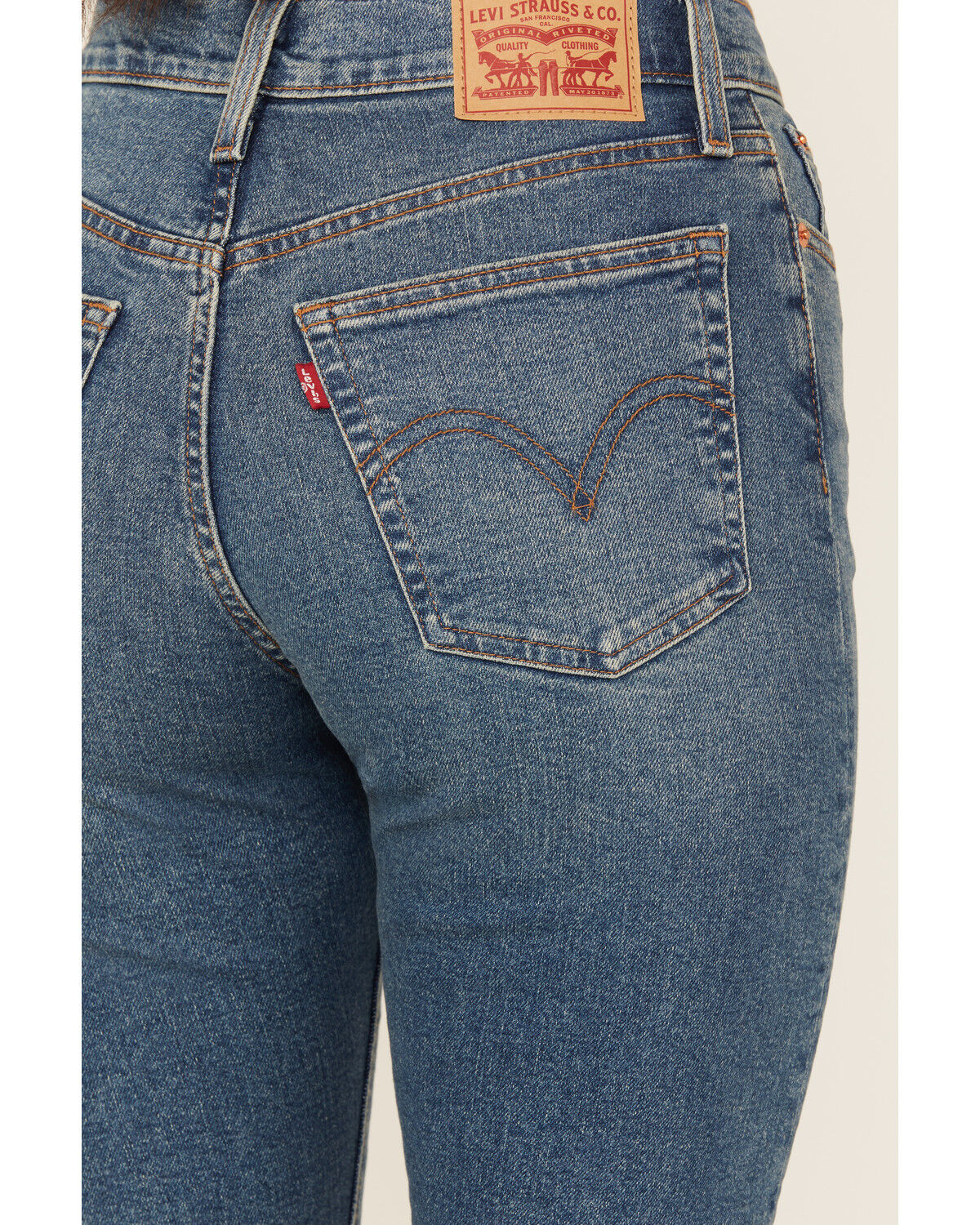 Image #4 - Levi's Women's Maximum Effort Medium Wash High Rise Wedgie Straight Stretch Denim Jeans, Medium Wash, hi-res