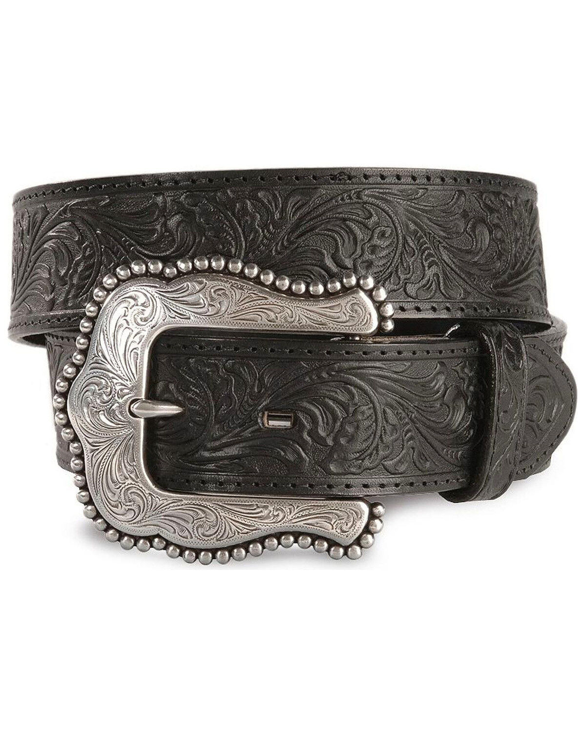 Image #1 - Tony Lama Women's Layla Leather Belt, Black, hi-res