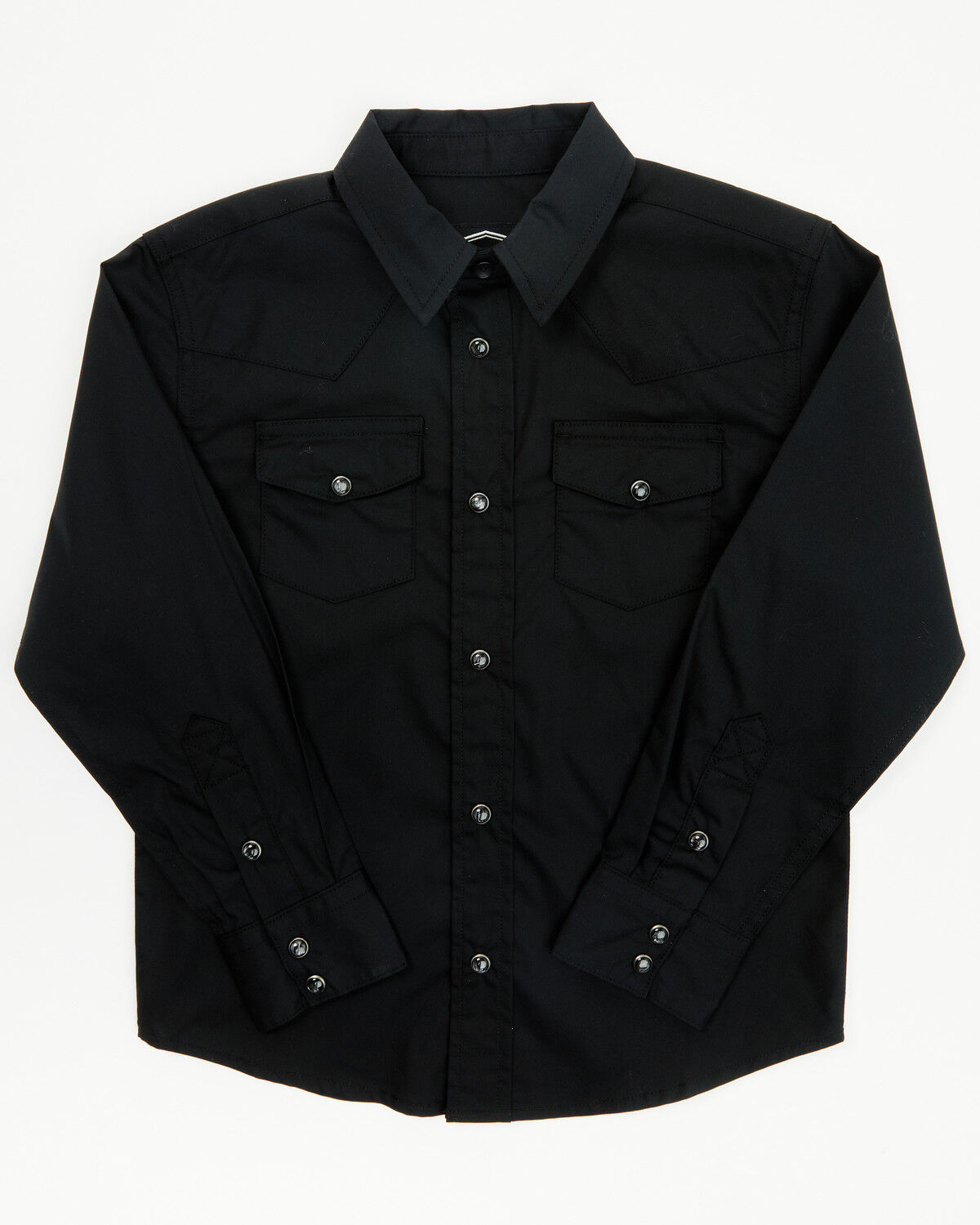 Image #1 - Gibson Toddler Boys' Solid Long Sleeve Snap Western Shirt, Black, hi-res