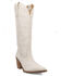 Image #1 - Dingo Women's Evita Suede Tall Western Boots - Snip Toe, White, hi-res