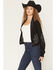 Image #2 - Idyllwind Women's Pierce Embellished Cropped Button-Down Sweater, Black, hi-res