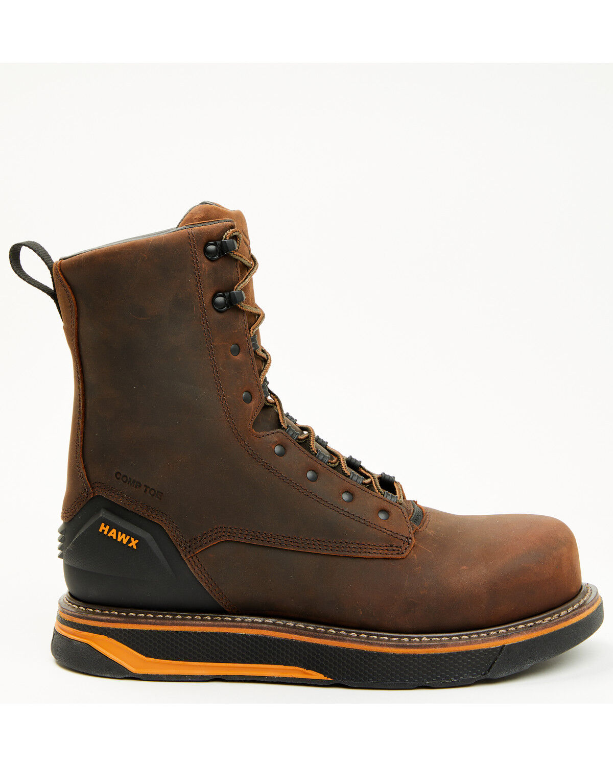 Image #2 - Hawx Men's 8" Airflow Heat Transfer System Paver Work Boots - Composite Toe, Dark Brown, hi-res