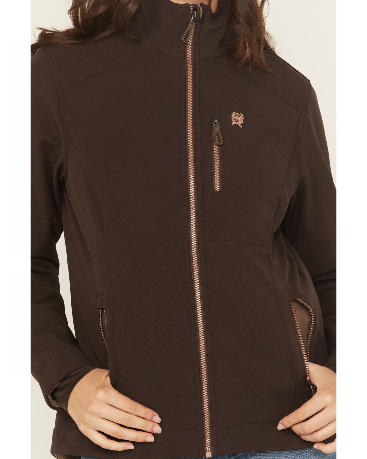 Image #2 - Cinch Women's Bonded Concealed Carry Softshell Jacket, Brown, hi-res