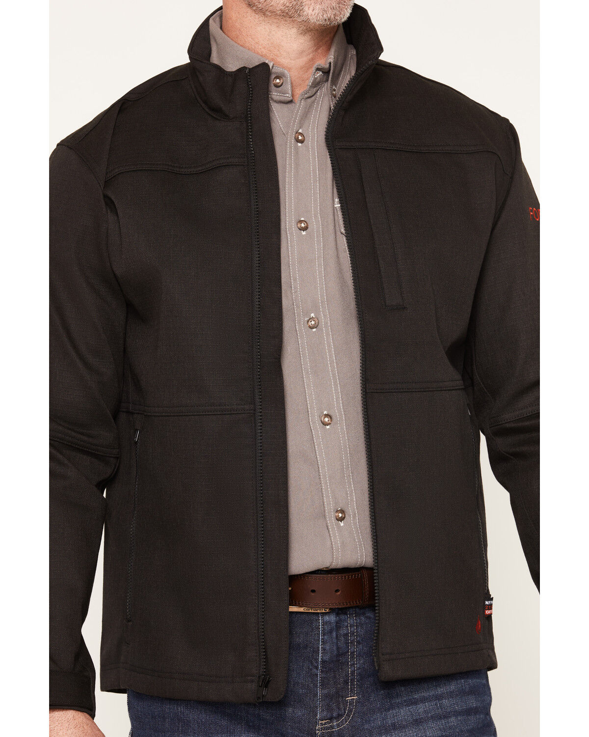 Image #3 - Forge Workwear Men's FR Ripstop Softshell Jacket, Black, hi-res