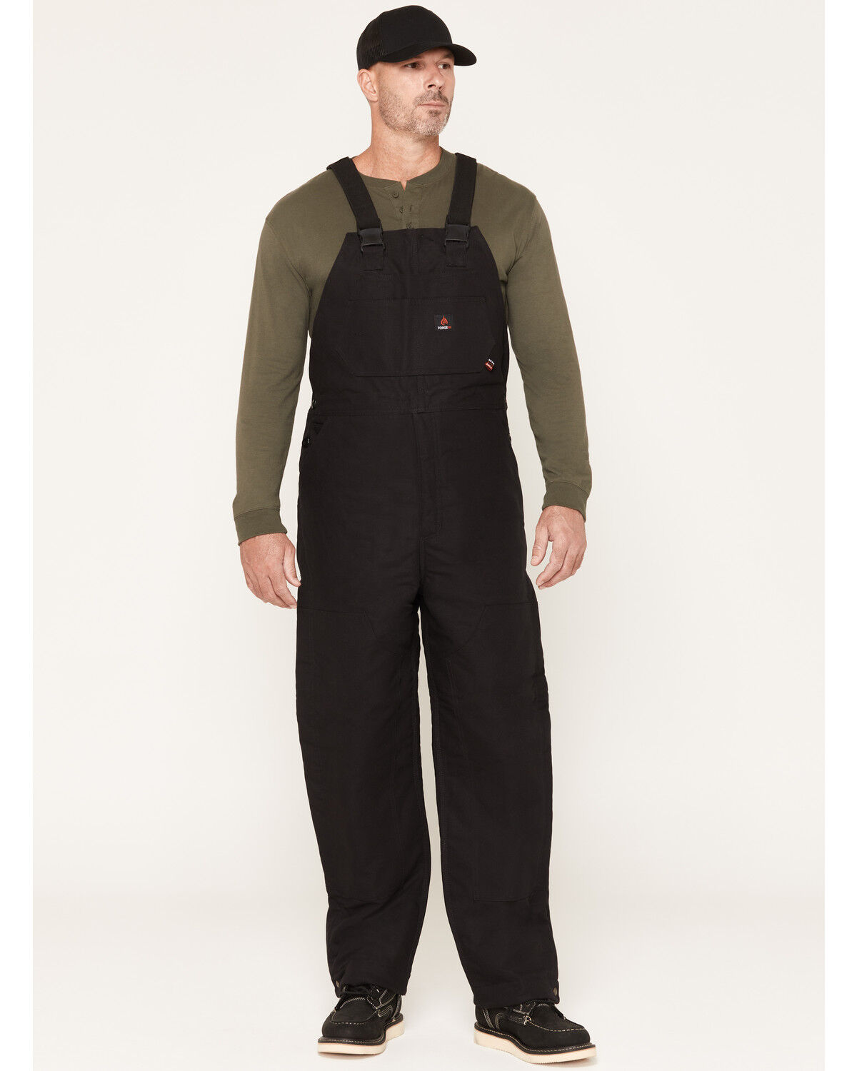 Forge Workwear Men's FR Insulated Bib Overalls, Black, hi-res