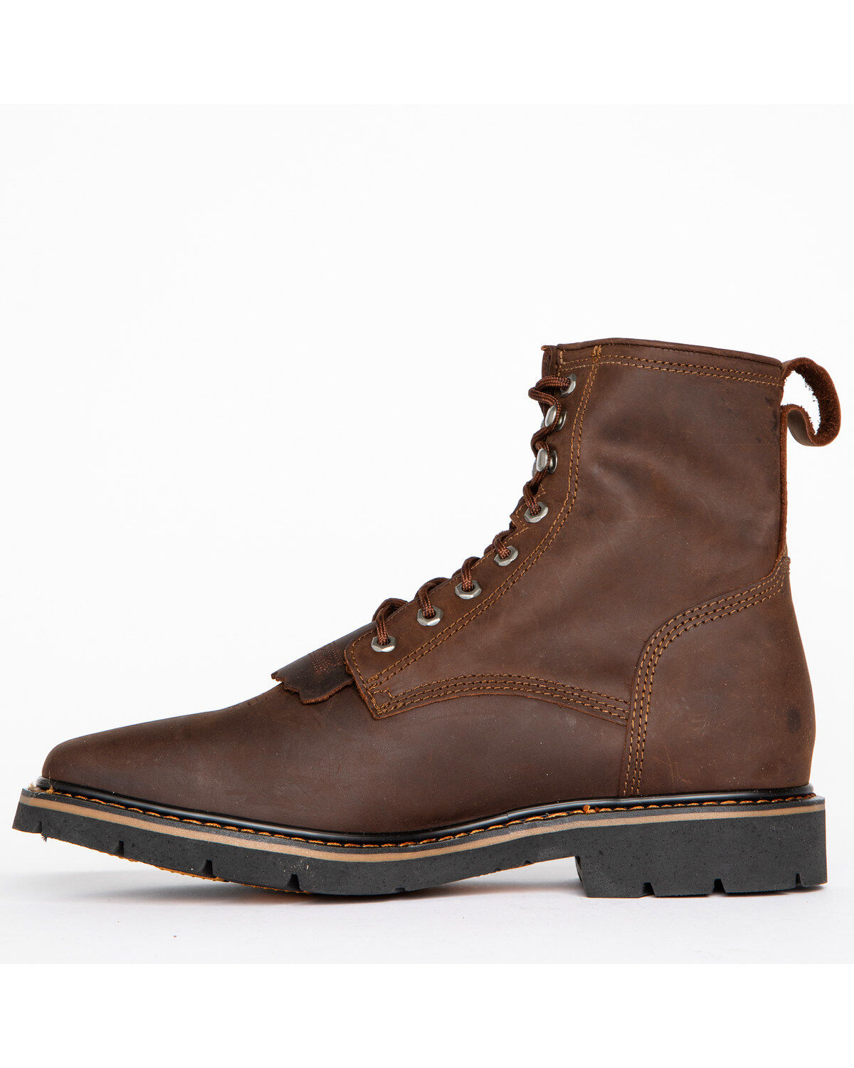 Image #3 - Cody James Men's 7" Mustang Lace-Up Kiltie Work Boots - Soft Toe, Brown, hi-res